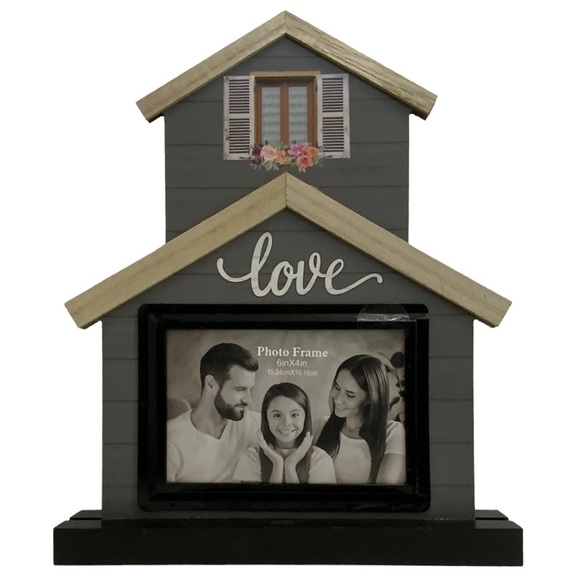 Photo Picture Frame House Shaped Distressed Shabby Modern Farmhouse 10 X 12 In - Picture 5 of 11